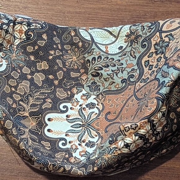 HOMEMADE CROSSBODY BAG-BEAUTIFUL EXOTIC FABRIC-BROWNS/TANS/SAGE-UNUSED - Picture 4 of 11